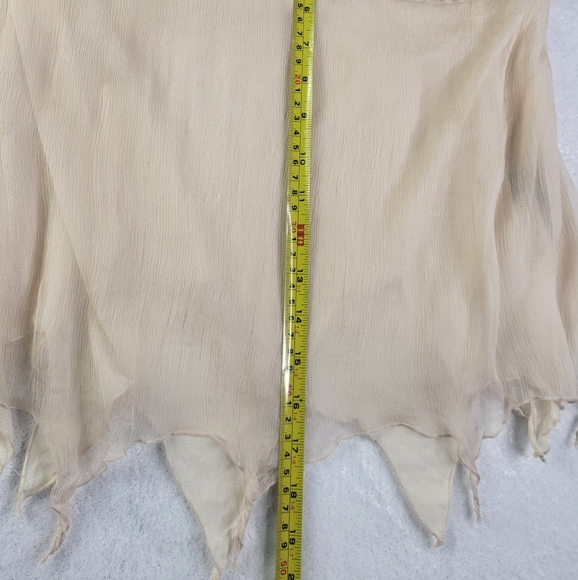 Mechant 100% Silk Womens Tank Top Large Floral Sheer Fairy Bohemian Indie - Picture 3 of 10